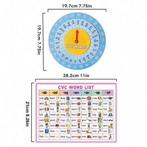 Jouets de thérapie orthophonique au design créatif et au style mignon, matériaux personnalisés, activités éducatives, jeu de mots CVC complet, horloge phonétique - Product Image 6