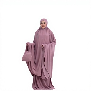 Ensembles d'abayas pour femmes musulmanes Zamzam Industries, en rayonne islamique respirante, légères, de couleurs unies, pour la prière - Product Image 3