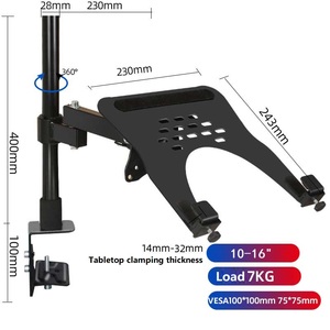 Hillport Laptop monitor arm supporto per computer tavoletta da <span class=keywords><strong>disegno</strong></span> supporto da tavolo regolabile da tavolo per computer da 10 a 16 pollici - Product Image 3