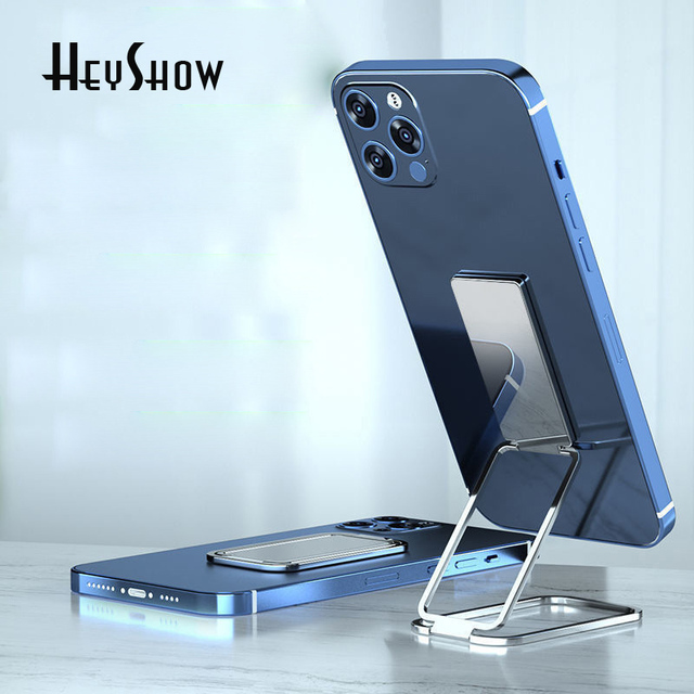 Mobile Phone Display Stand Folding Cellphone Hand Ring Metal Smartphone Accessories Silver Black Champagne