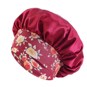Estilo étnico para <span class=keywords><strong>Amazon</strong></span>, gorro de dormir de satén transfronterizo, gorro de belleza elástico de ala ancha, gorro de permanente, escena informal, Material de satén impreso - Product Image 5