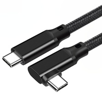 USB3.2 double mâle 5A 100W coude type-c c à c 20Gbps câble de données VR, connexion de liaison, câble de projection d'écran 4k