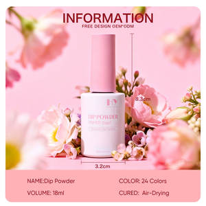 Hanyi OEM Premium Natural Vegan Dip Powder Set 24 Couleurs 18ml Séchage à l'air Faible odeur LED Cured Usage professionnel - Product Image 6
