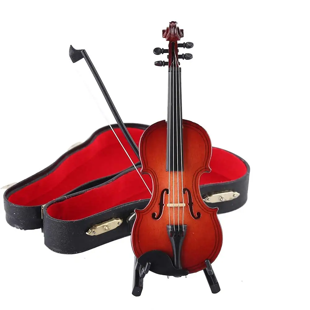 Wowei Mini Musik instrumente Handgemachte Violine Modell Dekoration für Home Decor Miniatur Figur