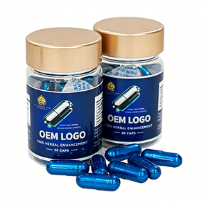 อาหารเสริมสมุนไพรรากมาคาแบบเม็ดสีน้ำเงินสำหรับผู้ชาย รับผลิตแบบ OEM พร้อมออกแบบโลโก้และขวดตามสั่ง - Product Image 1