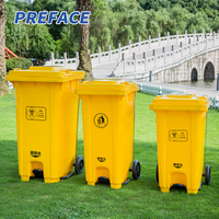 Poubelle extérieure sur roulettes personnalisée 100L/120L/240L/360L en plastique HDPE avec roue à frein, bouchon de vidange, écologique, grande capacité