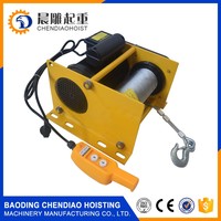 Mini cabrestante eléctrico portátil de 500 kg, polipasto compacto con cable de acero y certificación CE, extractor de cables para taller y garaje
