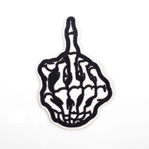 <span class=keywords><strong>Rock</strong></span> <span class=keywords><strong>and</strong></span> <span class=keywords><strong>Roll</strong></span> gesto della mano dito osso ricamato ferro su Patch per l'abbigliamento - Product Image 5
