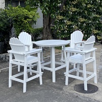 Mobilier d'extérieur Table et chaise de bar ronde en HDPE