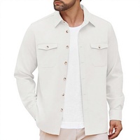 Chemise-veste décontractée pour homme, boutonnée, avec poches, vente en gros, OEM, en vrac
