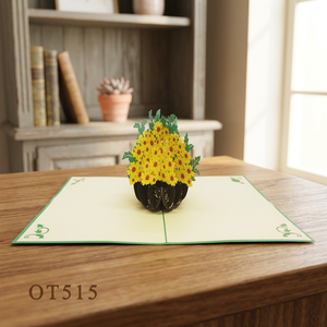 Panier de fleurs tendance, carte pop-up 3D marguerite, papier artistique fait main, toutes tailles, toutes couleurs, design personnalisé, cadeaux pour la Fête des Mères, vente en gros - Product Image 2