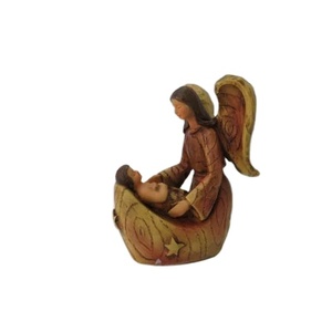 Figurine de la Sainte Famille, Joseph fabriqué en résine, statue de <span class=keywords><strong>Marie</strong></span> et de Jésus, décoration religieuse exquise à collectionner - Product Image 3