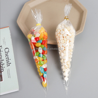 100 pièces sacs de bonbons transparents en cellophane sacs de pop-corn Triangle en plastique avec attaches torsadées pour biscuits faits à la main