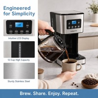 Cafetera Eléctrica Automática Estilo Americano con Temporizador Programable de 24 Horas, Limpieza con un Toque, Preparación Fuerte, Estándar Europeo, para el Hogar