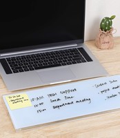 Organisateur de bureau en acrylique, tableau blanc effaçable à sec, support de clavier, tapis de bureau pour ordinateur, tableau blanc avec tiroir de rangement