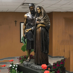 Estatua de San José y Santa María de bronce de tamaño real para decoración de Iglesia - Product Image 1