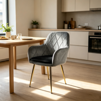 Fauteuil d'appoint moderne en velours pour salon, cuisine et restaurant, mobilier de maison rembourré