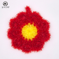 Éponge à vaisselle en microfibre écologique, motif tournesol, crochetée à la main, pour le nettoyage du verre et de la salle de bain, usage domestique
