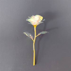 Golden Stems Multi-Color Foil Roses - Personalized Metallic Flowers for Special Occasions - Product Image 1