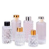 Bouteilles en verre cylindriques personnalisables pour diffuseur de parfum, 50 ml, 80 ml, 100 ml, 120 ml, 150 ml, 200 ml, avec bouchon à vis