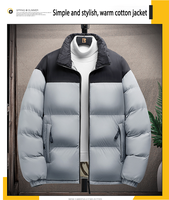 Personnalisé UK Lettre Motif Épais Doudoune Homme Veste Hiver Crop Coat Puffer Veste Hommes