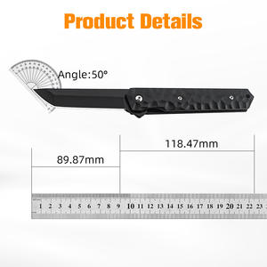 Cuchillo plegable portátil de autodefensa, cuchillo de bolsillo plegable de supervivencia para acampar al aire libre, cuchillos plegables tácticos negros - Product Image 3