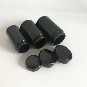 Kustom 100Ml 150Ml 200Ml Hitam Ungu Gelap Uv Kaca Penyimpanan Makanan Toples Kaca Pelindung Ultra Violet