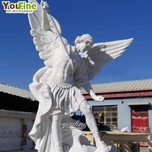 Statue grandeur nature personnalisée célèbre jardin blanc en marbre st. Statue de l'archange michel - Product Image 4