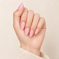 Ongles artificiels à presser en ABS, 32 pièces, rose clair, forme amande, brillants, doux, réutilisables, pour manucure des doigts