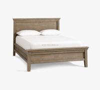 Lit en bois massif de style rustique moderne, nouvelle conception, pour villa, plateforme, taille King et Queen