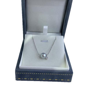 จี้ไข่มุกแท้ 7-8 มม. สร้อยคอเงินประดับเพชรทองคำขาว พร้อมแสงออโรร่าสะท้อนแสงสวยงาม - Product Image 5