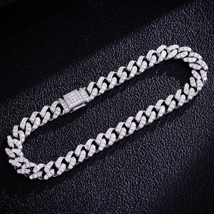 925 Silver Fine Jewelry Fashion <b>Bracelet</b> Chic Cuban and Link Chain with Moissanite Elegant and Stylish Accessory - Product Image 1
