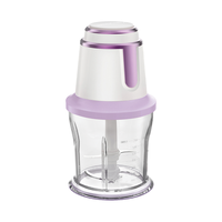 Mini hachoir à viande électrique 0,7 L, robot culinaire, broyeur de glace, 300 Watts, moteur en cuivre pur, fonctionnement à une touche, fouet à œufs et à crème