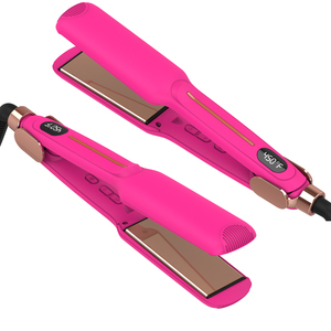 Fers à lisser à vente chaude, lisseur de cheveux professionnel en titane, chauffage rapide, plaque large avec écran LCD, fer à lisser - Product Image 1