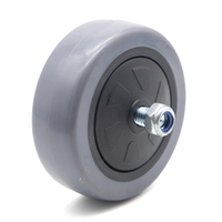 Roue pivotante industrielle robuste en acier rouge de 125 mm avec double frein antistatique pour déplacement d'échafaudages