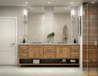 Meuble de salle de bain shaker Vermonhouzz, vente en gros d'usine, finitions personnalisées, meuble-lavabo durable et résistant à l'eau