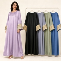 Abaya Kaftan de Luxe Modeste de Dubaï 2026, Style Vintage, Vêtement Musulman Traditionnel Arabe, Motif Uni, Coupe Trapèze, Longueur Ras du Sol, Scintillant