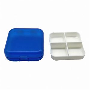 Organisateur écologique en PP, vente en gros, 4 compartiments, boîte à pilules vintage en plastique pour voyage - Product Image 3