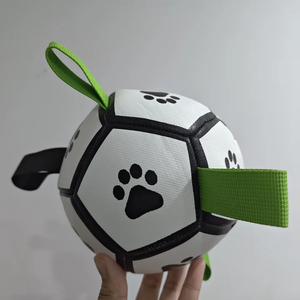 Nuevo Juguete Interactivo y Resistente para Perros, Pelota de Fútbol con Diseño de Huellas de Patas, con Correas, Venta al Por Mayor - Product Image 5