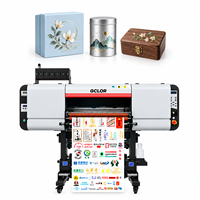 Imprimante UV DTF GCLOR GC-70AB, machine d'impression d'autocollants en film cristal AB, imprimante d'étiquettes en cristal UV 650 mm avec laminateur