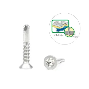 Tornillos autoperforantes de cabeza plana de acero inoxidable 5,5x32 Torx Csk Head Tek Tornillo para sujetar madera a Purlin