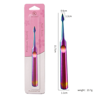 Kit d'outils de manucure européen double usage en acier pour soin des ongles, avec pousse-cuticules, lime à ongles et fourche à peaux mortes, finition mate antidérapante