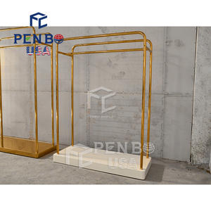 High Quality Clothing Stand Furniture Commercial Clothing Boutique Rack Gold Clothing Racks for Boutique - Product Image 4
