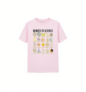T-shirt da donna In Science, rosa, girocollo, vestibilità regolare, 100% cotone, design stampato, adatta a tutte le stagioni - Product Image 1