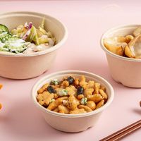 Boîte alimentaire jetable en pulpe de papier écologique biodégradable pour emporter, idéale pour le beurre, le riz, les gâteaux, les burgers, les croissants et les pâtisseries