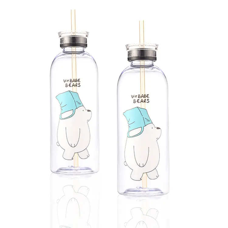 Factory Supply Plastic Bottle Water Drinking Cheap Custom Stainless Steel Water Bottle With Straw