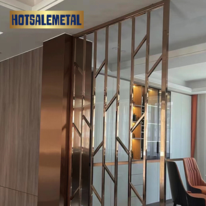 Hot Sale oem <b>room</b> <b>divider</b> gold glass and 304 stainless steel partition living <b>room</b> restaurant partition design project - Product Image 3