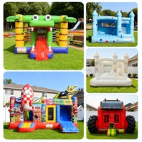 Château gonflable blanc avec fosse à balles, château gonflable pour mariage, château gonflable commercial extérieur, château gonflable pour enfants