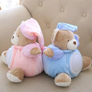 Di Notte dormendo Placare Orso Sveglio libero di trasporto di Luce <span class=keywords><strong>Musicale</strong></span> Peluche Molle Del Bambino Teddy Bear Toy Commercio All'ingrosso HA CONDOTTO LA Luce Rosa Teddy Bear Con canzone - Product Image 4