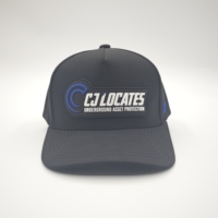 Casquettes de golf personnalisées en polyester imperméables à 5 panneaux avec patch TPU, découpe laser, trous et cordon pour sports de plein air
